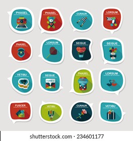 Valentines Day speech bubble banner flat design background set, eps10