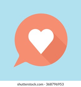 Valentines day speech bubble color  icon suitable for info graphics, websites and print media. Vector, flat icon, clip art.