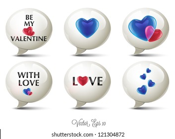 Valentine's Day Speech Bubble Icons