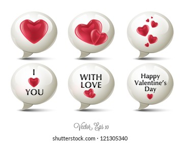 Valentine's Day Speech Bubble Icons