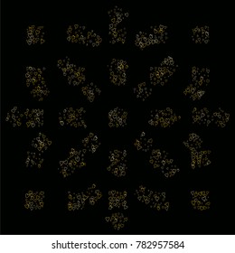 Valentines day splash background of a random scatter hearts isolated on black. Love explosion.