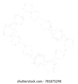 Valentines day splash frame or border of a random scatter hearts isolated on white. Love explosion.