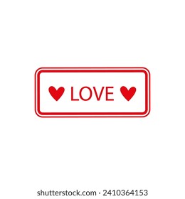 Valentine's Day stamp. Love of the heart. Vector graphics