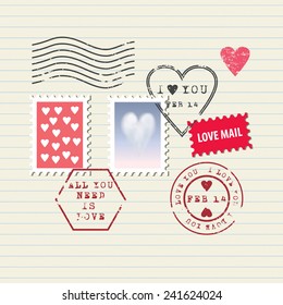 Love Stamps Heart Stock Vector (Royalty Free) 67959277