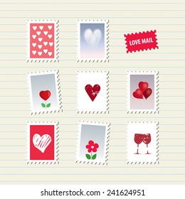 Valentine's Day stamps set