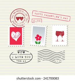Valentine's Day stamps set