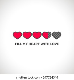 Valentine's Day status bar with flat styled hearts
