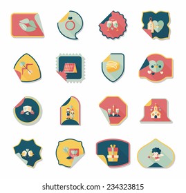 Valentine's Day sticker banner flat design background set, eps10