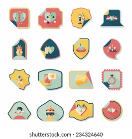 Valentine's Day sticker banner flat design background set, eps10