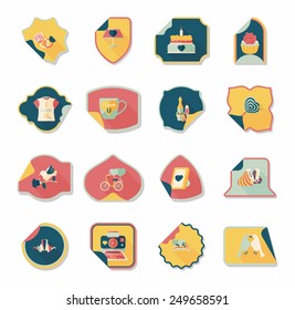 Valentine's Day sticker banner flat design background set, eps10