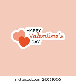 Valentine's day Sticker design. Happy valentines day background. Valentine's Day celebration. February 14. Cartoon Vector illustration Sticker Template.