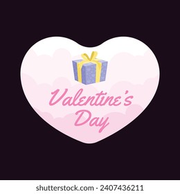 Valentine's day Sticker design. Happy valentines day background. Valentine's Day celebration. February 14. Cartoon Vector illustration Sticker Template.