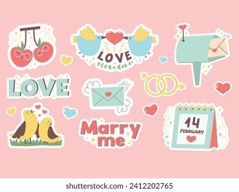 valentines day sticker pack for social media simple cute valentine february sticker set