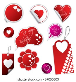 Valentine's day stickers and labels