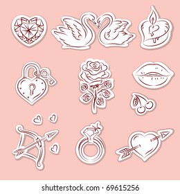 Valentine's Day Stickers Set