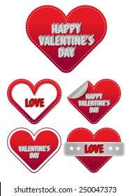 Valentines day stickers. vector