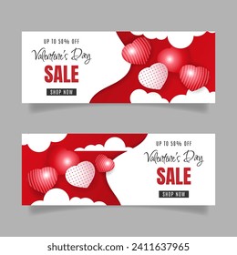 Valentines day store discount promotion with white space. - Vector.