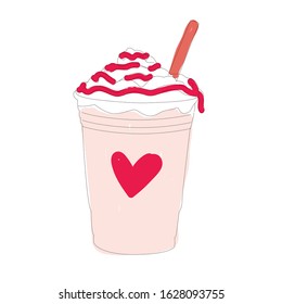 Valentine's Day Strawberries and Cream Milkshake