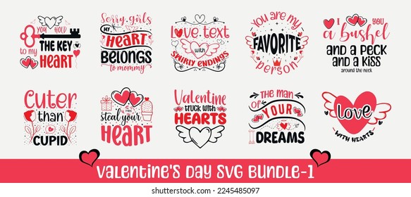 Valentine's day svg bundle. Valentine's day t-shirt design svg bundle