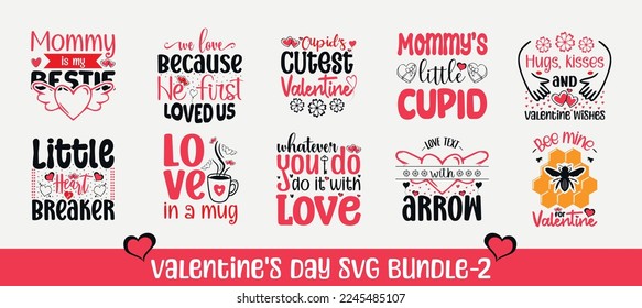 Valentine's day svg bundle. Valentine's day t-shirt design svg bundle