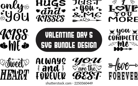 Valentines day svg t shirt bundle ,a set of valentine t-shirt design