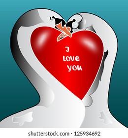 Valentines Day swans
