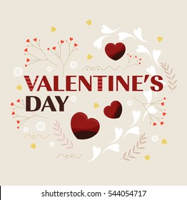 valentine's day sweet card vector illustration flat design