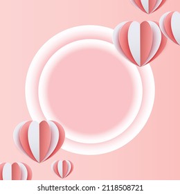  Valentine's day sweet poster element isolated concept background. Vector illustration. gift heart 3d red and pink