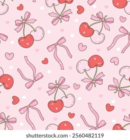 Valentine's Day Sweet Treats Seamless Pattern Vector Illustration