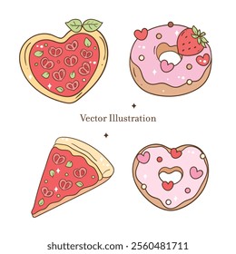 Valentine's Day Sweet Treats Vector Illustration