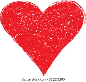 Valentine's Day symbol. textured Vector shape in heart form.