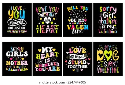 Valentines day T Shirt Design bundle, set of valentine t shirt, coloring valentine t shirt
