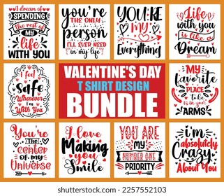Valentine's day t shirt design bundle