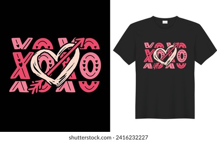 Valentines day t shirt design templet. Vintage hand drawn lettering vector made with red heart love ornament pattern collection. Best for print mug greeting card poster couple shirt tee banner