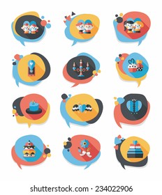 Valentine's Day tag banner flat design background set, eps10