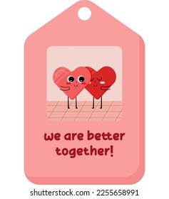 Valentines day tag labels in flat illustration simple cute and elegant vector design