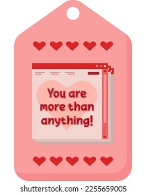 Etiquetas de San Valentín en ilustración plana diseño simple lindo y elegante de vectores