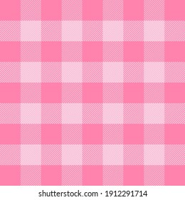 Valentines day tartan plaid. Scottish pattern in white and pink cage. Scottish cage. Traditional Scottish checkered background. Seamless fabric texture. Vector illustration