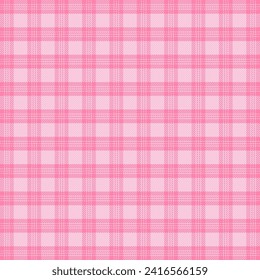 Valentines day tartan plaid. Scottish pattern in pink, white and red cage. Scottish cage. Traditional Scottish checkered background. Seamless fabric texture. Vector illustration