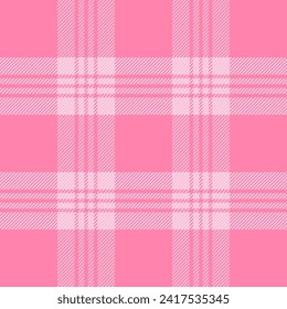 Valentines day tartan plaid. Scottish pattern in pink, white and red cage. Scottish cage. Traditional Scottish checkered background. Seamless fabric texture. Vector illustration