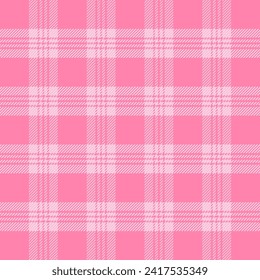 Tartan tartán del día de San Valentín. Patrón escocés en jaula rosa, blanca y roja. Jaula escocesa. Fondo tradicional escocés a cuadros. Textura de tela sin fisuras. Ilustración del vector