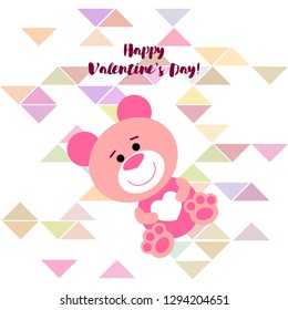 Valentine's Day, teddy bear, congratulation, vector background