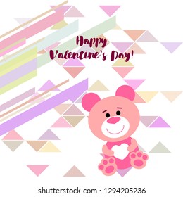 Valentine's Day, teddy bear, congratulation, vector background