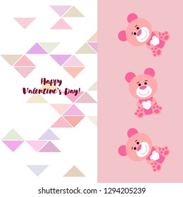 Valentine's Day, teddy bear, congratulation, vector background