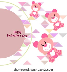 Valentine's Day, teddy bear, congratulation, vector background
