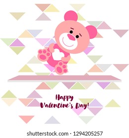 Valentine's Day, teddy bear, congratulation, vector background