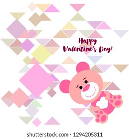 Valentine's Day, teddy bear, congratulation, vector background