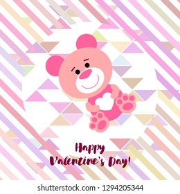 Valentine's Day, teddy bear, congratulation, vector background