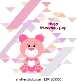 Valentine's Day, teddy bear, congratulation, vector background