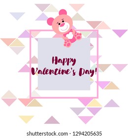 Valentine's Day, teddy bear, congratulation, vector background